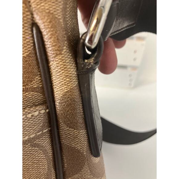 COACH F71102 BUSINESS HERITAGE STRIPE MAP PVC LEATHER BAG (ASIS) - Picture 14 of 16